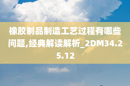 橡胶制品制造工艺过程有哪些问题,经典解读解析_2DM34.25.12