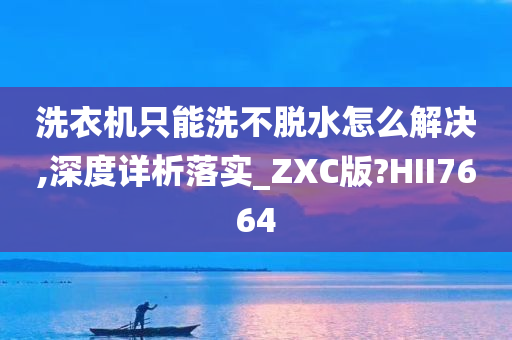 洗衣机只能洗不脱水怎么解决,深度详析落实_ZXC版?HII7664