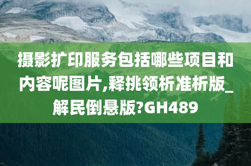 摄影扩印服务包括哪些项目和内容呢图片,释挑领析准析版_解民倒悬版?GH489