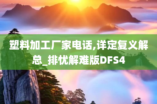 塑料加工厂家电话,详定复义解总_排忧解难版DFS4