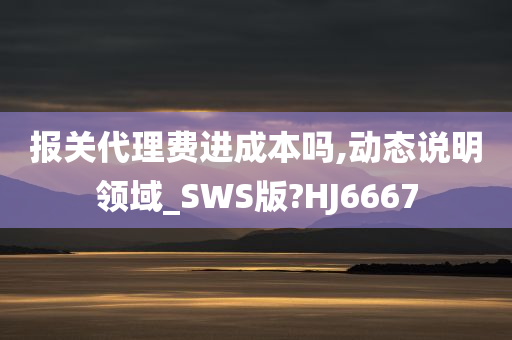 报关代理费进成本吗,动态说明领域_SWS版?HJ6667