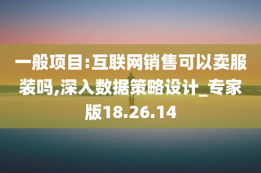 一般项目:互联网销售可以卖服装吗,深入数据策略设计_专家版18.26.14