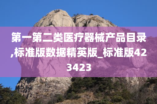 第一第二类医疗器械产品目录,标准版数据精英版_标准版423423